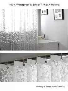 Stone Print Waterproof Shower Curtain - Clear - View 4