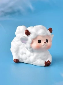 2 piezas Decoración de oveja de dibujos animados al azar - Blanco - Ver 4