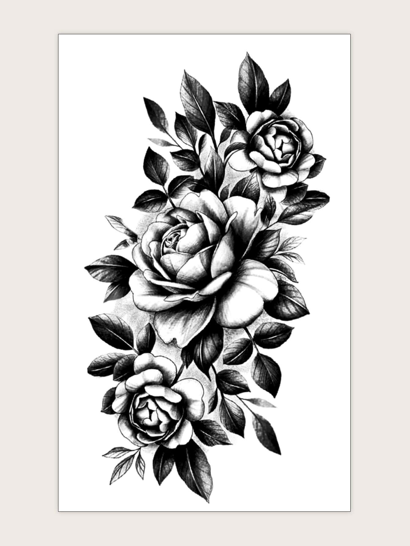 Hình xăm dán , 1 tờ Hình hoa Hình xăm tạm thời Đối với phụ nữ , Hình xăm dán Người lớn , Thực tế Hình xăm Hoa , Đối với phụ nữ Và Cô gái - màu đen - Xem 1