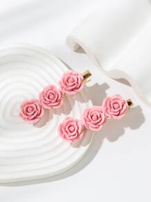2pcs Flower Decor Alligator Hair Clip - Multicolor - View 1
