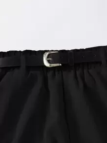 SHEIN EZwear 加大斜口袋灯芯绒短裤（无腰带）冬季