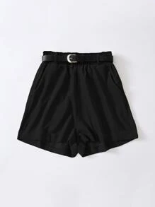 SHEIN EZwear 加大斜口袋灯芯绒短裤（无腰带）冬季