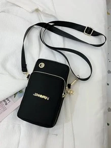 Yogodlns Mini bolso de hombro con bandolera, bolsillo de metal decorado en la parte delantera para cartera de teléfono, estuche para teléfono celular, moderno y ligero, con bolsillo para tarjetas de crédito, billetes de dinero y tarjeta de identificación, adecuado para negocios casuales, adecuado como regalo para el Día del Maestro, trabajos, viajes de negocios, vacaciones, oficina, para mujeres trabajadoras blancas, damas y como bolso de playa; regalo para el Día del Maestro, novias, mujeres, profesores. - Negro - Ver 5