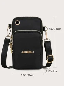 Yogodlns Mini bolso de hombro con bandolera, bolsillo de metal decorado en la parte delantera para cartera de teléfono, estuche para teléfono celular, moderno y ligero, con bolsillo para tarjetas de crédito, billetes de dinero y tarjeta de identificación, adecuado para negocios casuales, adecuado como regalo para el Día del Maestro, trabajos, viajes de negocios, vacaciones, oficina, para mujeres trabajadoras blancas, damas y como bolso de playa; regalo para el Día del Maestro, novias, mujeres, profesores. - Negro - Ver 8