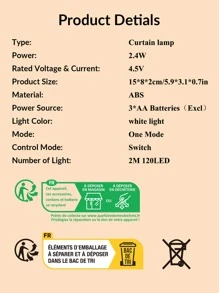 Tira de 120 luces LED de 2m BASIC LIVING - Blanco - Ver 5