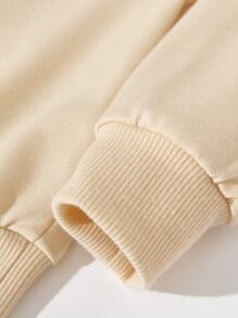 Toddler Girls Cat Print Sweatshirt - Khaki - View 4