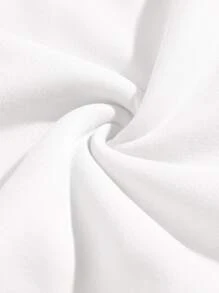 SHEIN EZwear Slogan & Mountain Print Thermal Pullover - White - View 5