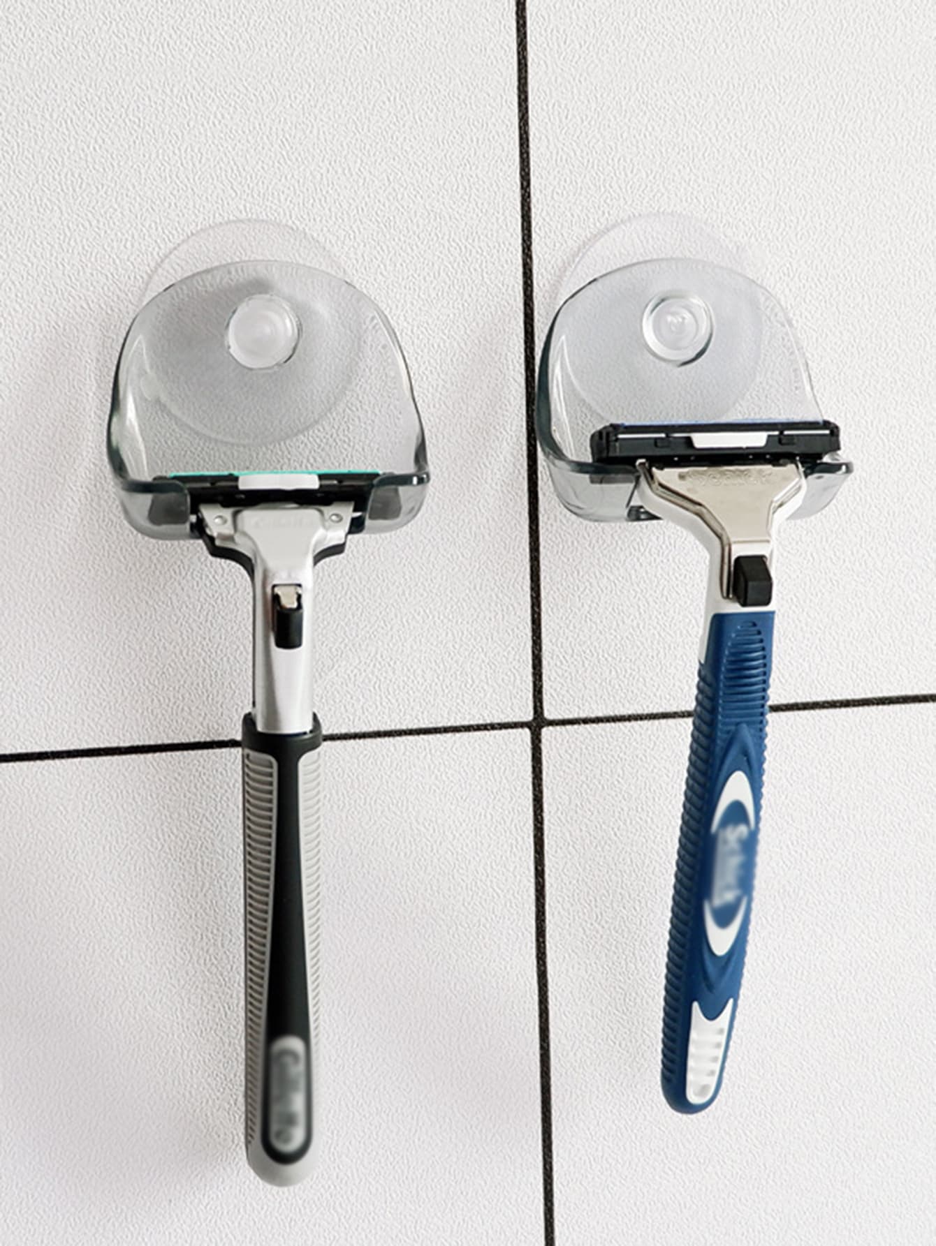 1pc Plain Wall Mounted Razor Holder - Grey - View 1