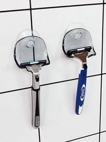 1pc Plain Wall Mounted Razor Holder - Grey - View 6