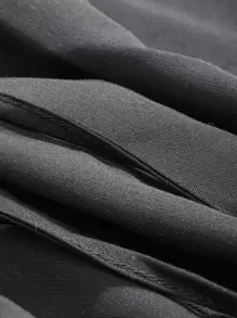 DAZY Tie Back Fold Pleated Trousers - Black - View 3