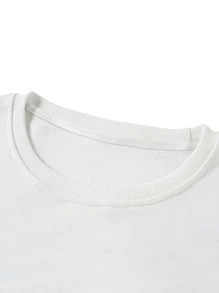 Manfinity Men Slogan Graphic Drop Shoulder Pullover - White - View 4