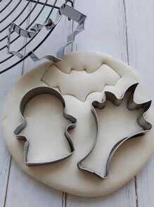 3 piezas Set Cortador para galletas Halloween - Plateado - Ver 3