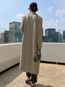 DAZY Áo khoác nữ cổ ve cài một nút, Quần áo nữ mùa thu - Màu Khaki - Xem 10