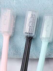 10pcs Soft Toothbrush, With Head Protective Case, Mixed Color Family Size Household Toothbrush For Sensitive Tooth & Gums - Multicolor - View 3