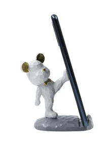 giá đỡ điện thoại di động thiết kế gấu - trắng - Xem 3