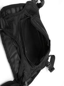 DINGXINYIZU Men Letter Graphic Chest Bag - Black - View 4