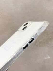 標語圖案透明手機殼附帶繩子 - 無色 - 查看 4