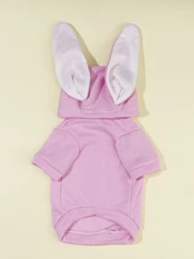 PETSIN 兔耳朵設計寵物連帽衫 - 粉色 - 查看 5