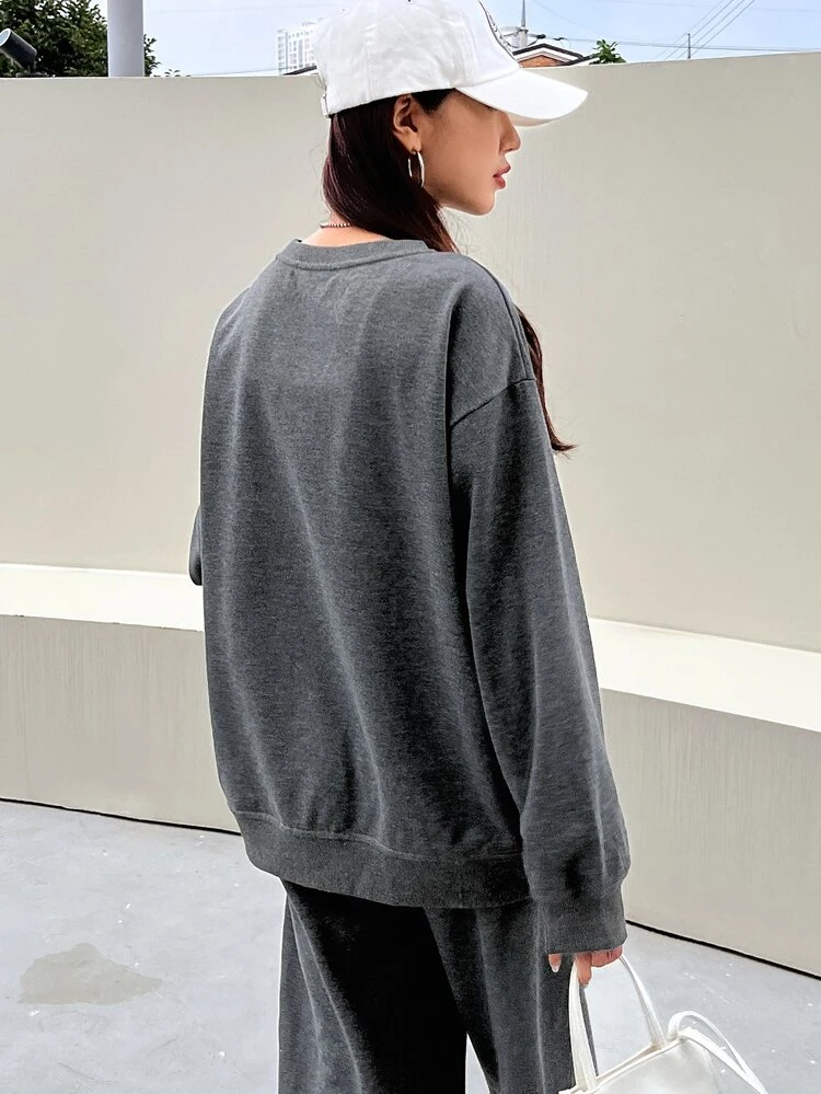 Drop Shoulder Sweatshirt & Seam Detail Sweatpants