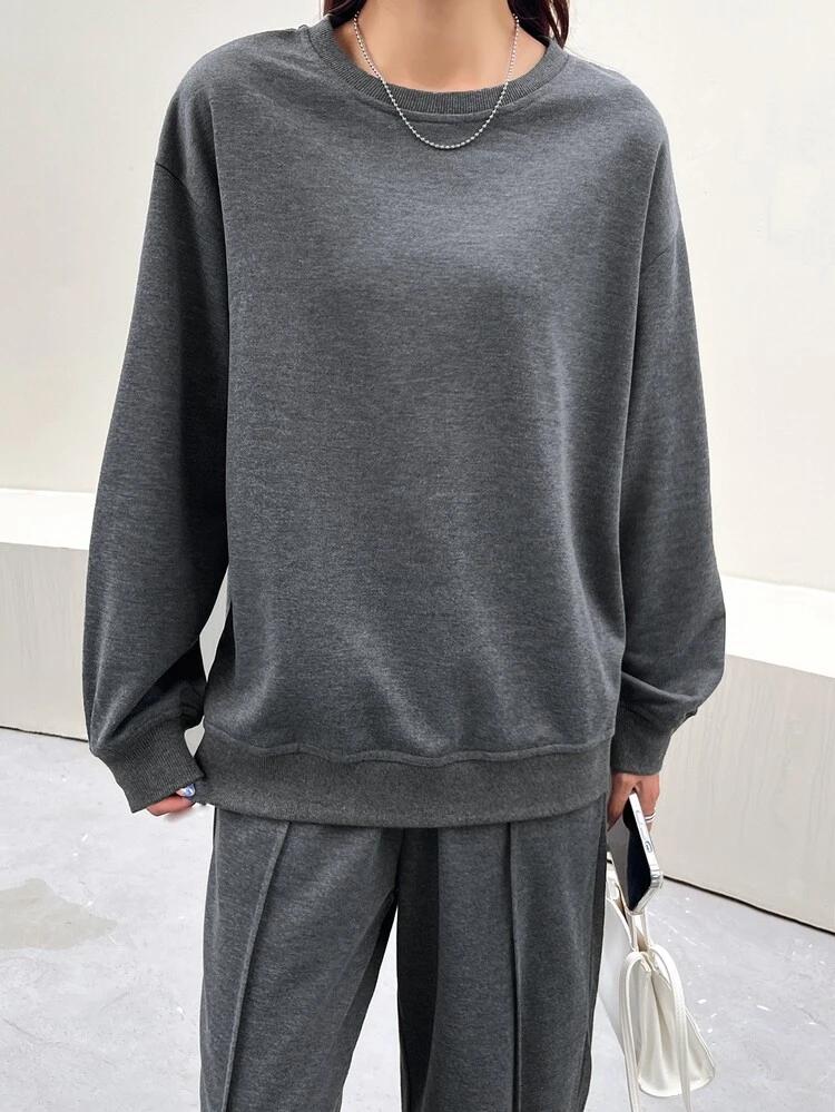 Drop Shoulder Sweatshirt & Seam Detail Sweatpants