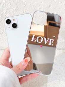 LOVE Shockproof Mirror PC Case Compatible With IPhone 16/16 Pro/16 Plus/16 Pro Max/15/14/13/12/11/IPhone 17/17 Pro/17 AIR/17 Pro Max/16E - Silver - View 4