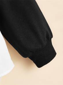 SHEIN Girls Bow Front 2 In 1 Sweatshirt - Black - View 4