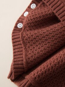 Baby Two Tone Layered Sleeve Knit Bodysuit - Multicolor - View 4