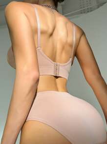 瑜伽斑馬紋內衣褲套裝 - 淺粉色 - 查看 2