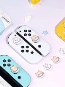 GeekShare 4pcs Cat Design Button Cover Compatible With Nintendo Switch/Oled/Lite - Multicolor - View 5