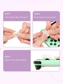 GeekShare 4pcs Cat Design Button Cover Compatible With Nintendo Switch/Oled/Lite - Multicolor - View 7