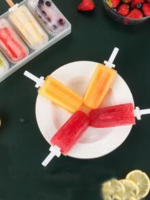 4冰冰棒模具套裝冰淇淋模具冰棒冰淇淋模具冰塊托盤DIY冰淇淋可重複使用帶棍子和蓋廚房用具 - 無色 - 查看 2