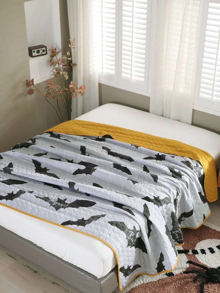 Colcha con estampado de murciélago - Multicolor - Ver 1