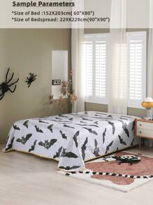 Colcha con estampado de murciélago - Multicolor - Ver 4