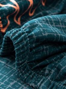 1pc Tree Pattern Stretchy Dining Chair Slipcover - Dark Green - View 3