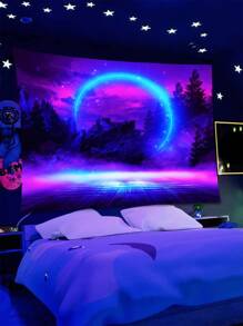 1pc Forest & Galaxy Pattern Tấm thảm phát sáng trong bóng tối - Nhiều màu - Xem 4