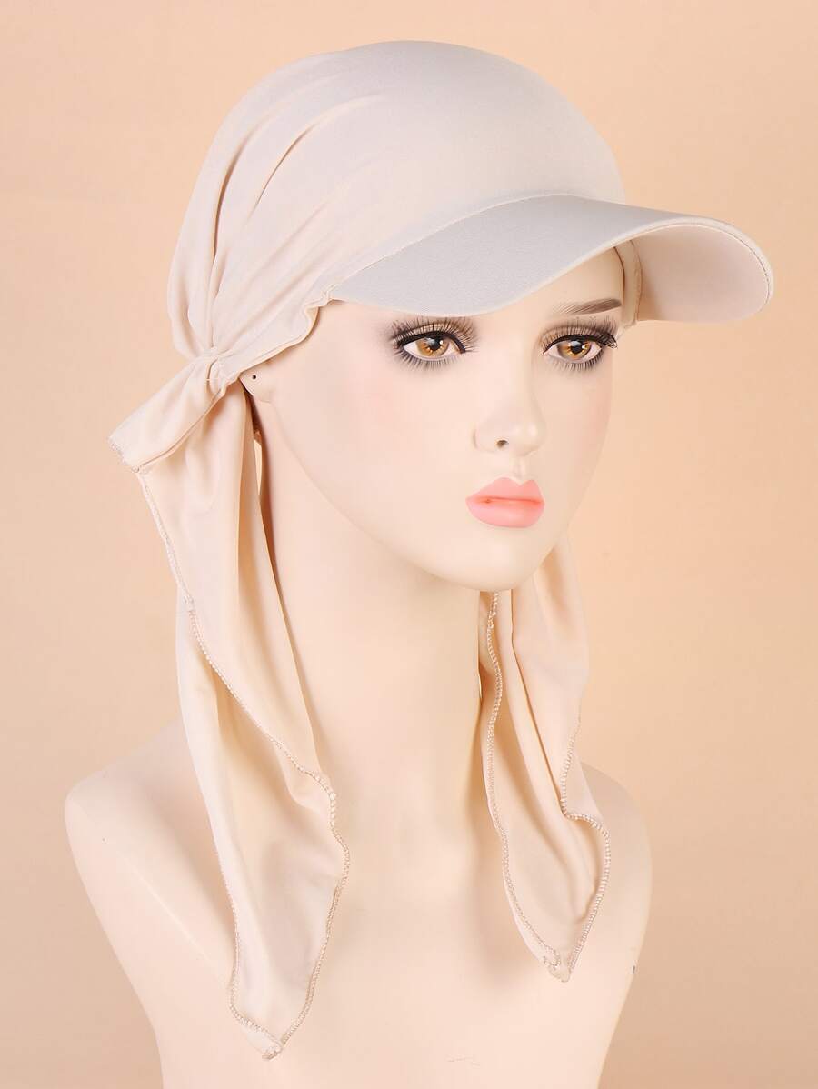 1顶女士纯色休闲帽，适合日常佩戴，可作头发或睡眠帽 - 米色 - 查看 1