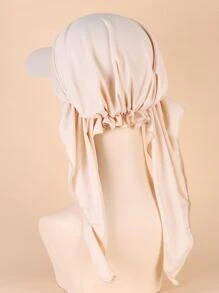 1顶女士纯色休闲帽，适合日常佩戴，可作头发或睡眠帽 - 米色 - 查看 2