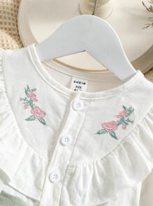 Đầm em bé Xù Thêu Khối Màu Hoa Dễ thương - Nhiều màu - Xem 3