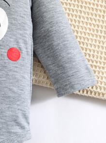 Baby Boy Cartoon Graphic Bodysuit & Joggers With Hat - Multicolor - View 6