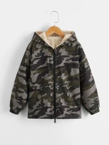 SHEIN Bé Trai Jackets Dây kéo Ngụy trang Giải trí - Nhiều màu - Xem 2