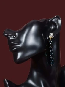 1 Par De Pendientes De Botón De Diamantes De Imitación - Multicolor - Ver 2