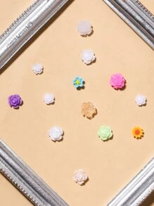 1盒花卉形狀美甲飾品 - 彩色 - 查看 4