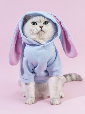 PETSIN Sweat-shirt à capuche pour animaux de compagnie à design d'oreille de lapin