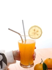2 cái Ống hút bằng thép không gỉ & 1 cái Bàn chải làm sạch - Bạc - Xem 4