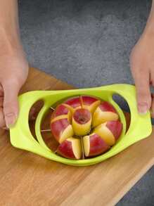 1 pieza de descorazonador de manzanas de acero inoxidable, cortador de manzanas multifunción creativo verde para cocina - Verde - Ver 6