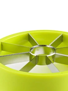 1 pieza de descorazonador de manzanas de acero inoxidable, cortador de manzanas multifunción creativo verde para cocina - Verde - Ver 4