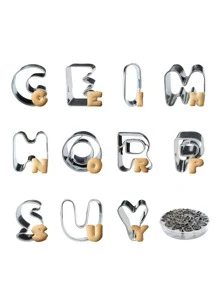 26入組字母形狀餅乾模型切割刀 - 銀色 - 查看 1