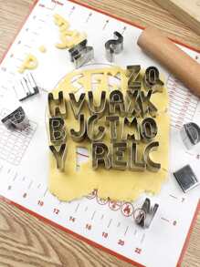 26入組字母形狀餅乾模型切割刀 - 銀色 - 查看 2