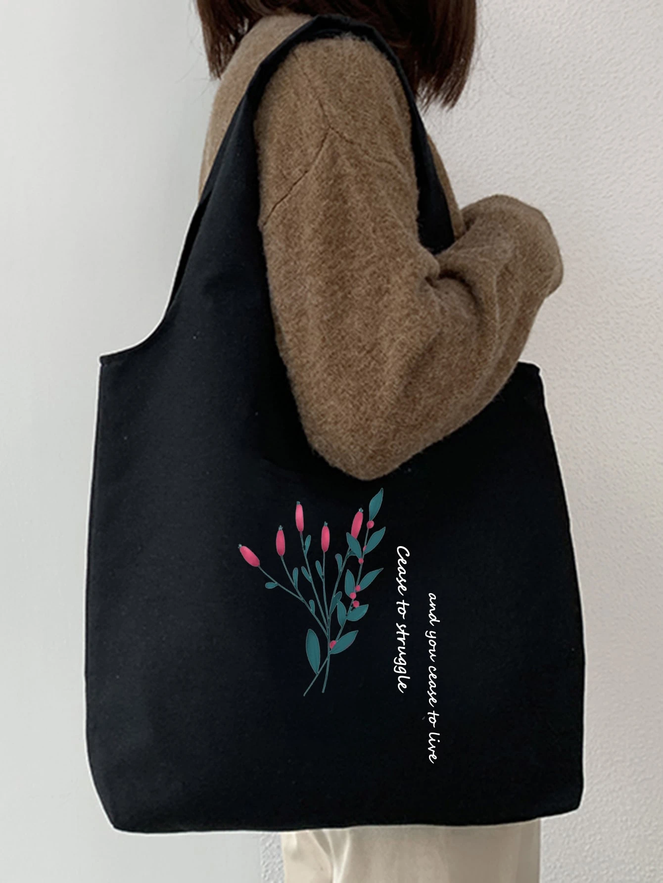 flower tote bag shein