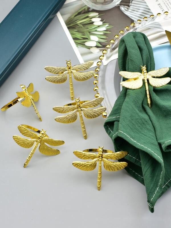 6pcs Dragonfly Design Napkin Ring